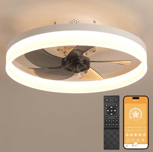 lot 39 image: 19.7 Ceiling Fan with Lights -White
