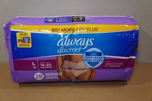 lot 17 image: Always Discreet Womens Underwear -Large