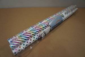 lot 88 image: 4 Rolls Birthday Wrapping Paper 30x10 Per Roll