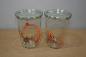 lot 132 image: 2 Weck 34L Mold Canning Jars