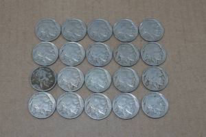 lot 181 image: 20 1926-1937 Buffalo Nickel Coins