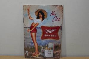 lot 208 image: Novelty Metal Sign -Miller High Life
