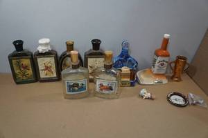 lot 268 image: Assorted Vintage Decanters and Ash Tray