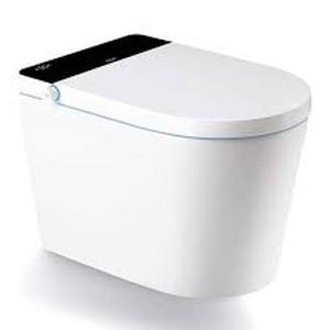 BWE Elongated Smart Toilet Bidet in White Modern Intelligent Toilet with Auto Open, Auto Close Auto Flush Heated Seat Remote   Customer Returns See Pictures