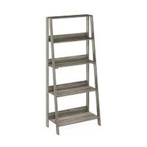 Furinno Ladder 53.54 in. Tall French Oak Wood 5-Shelf Bookcase   Customer Returns See Pictures