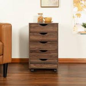 Naomi Home Taylor 5-Drawer Office File Cabinet Brown Oak   Customer Returns See Pictures