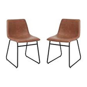 TAYLOR  LOGAN Light Brown Faux LeatherBlack Frame LeatherFaux Leather Dining Chair (2-Pack)  Customer Returns See Pictures