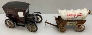 Vintage Collectible Jewel Tea Wagon & Covered Wagon Decanters (EMPTY)