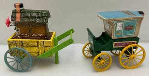 Vintage Collectible Vendome Beverly Hills Wagon & Flower Cart Decanters (EMPTY)