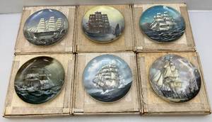 1980s Franklin Porcelain Collectible Ship Plates