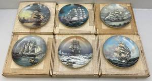 1980s Franklin Porcelain Collectible Ship Plates
