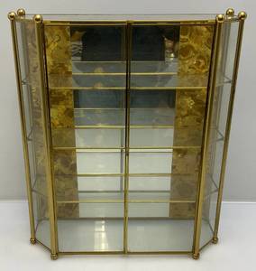 Vintage Brass & Glass Countertop Display Case 16 L x 19 H x 5 W