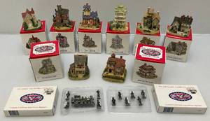 Misc. Vintage Americana Collection Miniature Buildings & Pewter People (NIB)