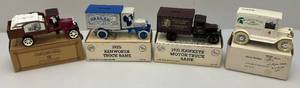 Misc. Vintage Die Cast Collectible Miniature Vehicle Banks (In Original Boxes)