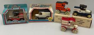 Misc. Vintage Die Cast Collectible Miniature Vehicle Banks (In Original Boxes) 1 Loose