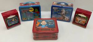 Misc. Hallmark School Days Miniature Collectible Lunch Boxes With Ornaments Factory Sealed Including Lone Ranger, Superman & More (NIB)