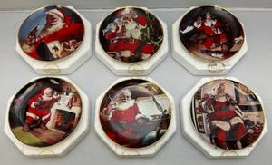 Vintage Franklin Mint  Limited Edition Fine Porcelain Coca-Cola Collectible Plates In Original Packing Never Displayed