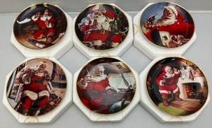 Vintage Franklin Mint  Limited Edition Fine Porcelain Coca-Cola Collectible Plates In Original Packing Never Displayed