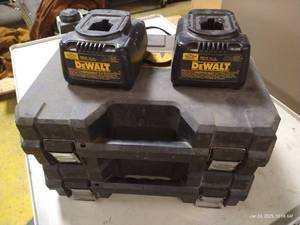 (2) Empty DeWalt Drill Cases & Battery Chargers