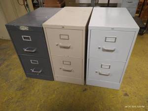 (3) Short Metal File Cabinets