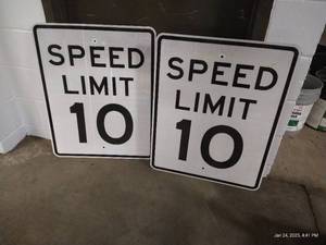 (2) Large Metal Reflective Speed Limit Signs