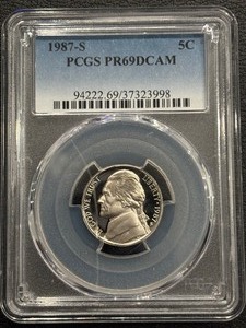 1987-S Jefferson Nickel Proof PCGS PR69 Deep Cameo