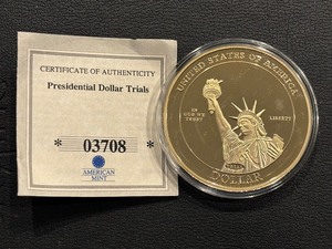 Presidential Dollar Trials Gold Layered Medallion
