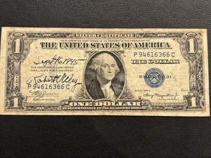 1935 A Blue Seal $1 Dollar Silver Certificate Short Snorter