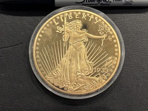 Jumbo St. Gaudens $20 Dollar Replica Gold Layered
