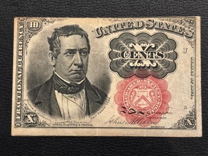 1874 Red Seal 10 Cent Fractional Currency