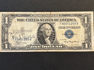 1935 A Blue Seal $1 Dollar Silver Certificate Short Snorter Note
