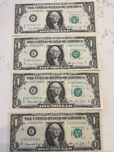 Green Seal $1 Dollar Federal Reserve Notes Uncirculated