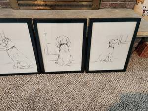lot 18 image: Set of 3 Framed Dog Sketches
