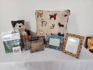 lot 21 image: Dog-Themed Decor & Neoally Leg Brace