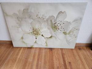 lot 32 image: Large Floral Canvas Wall Art