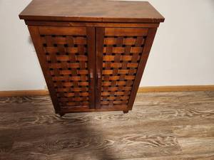 lot 56 image: Lattice Design Wooden Cabinet