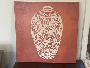 lot 114 image: Modern Vase Canvas Art