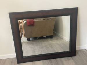 lot 115 image: Decorative Wall Mirror with Wood Frame