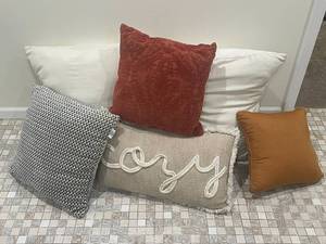 lot 117 image: Assorted Decorative Throw Pillows Set