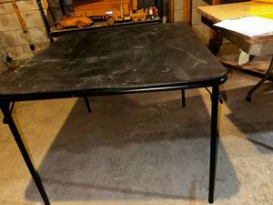 lot 132 image: Black Square Folding Table