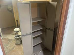 lot 150 image: Tall Plastic Storage Cabinet