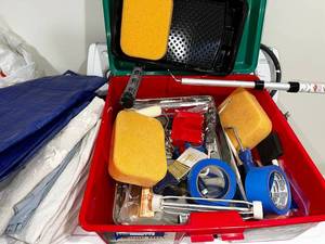 lot 157 image: Complete Painting Supply Kit with Box
