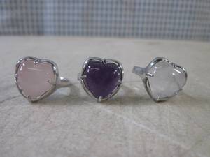 (CNTR) 3 Polished Heart Shaped Gens...