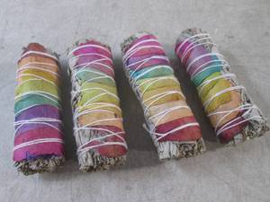 (EC1) 4 Chakra Sage Smudge Sticks 4...