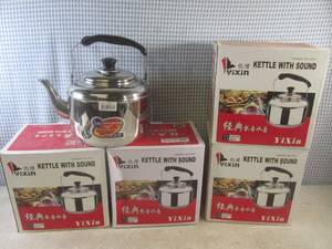 (F-0) 4 Stainless Steel Tea Kettles...