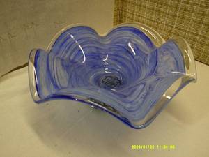Large Footed Glass Bowl
