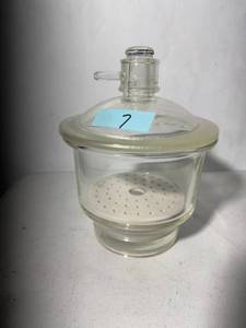 lot 7Z image: Pyrex Glass Laboratory Desiccator with Lid