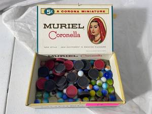 lot 19 image: Vintage Muriel Coronella Box with Marbles Set