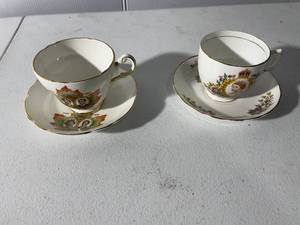lot 26 image: Vintage Royal Commemorative Teacup Set