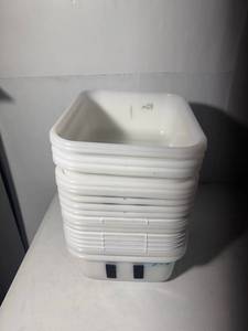 lot 27Z image: Set of White Plastic Storage Bins 11x13